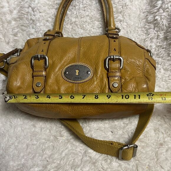Fossil long live vintage Pebbled Leather Marlow tan Satchel/Shoulder bag . - Picture 8 of 14